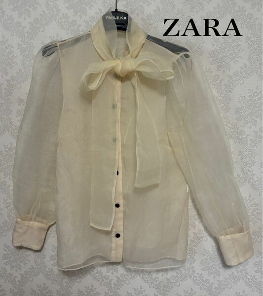 ZARA ザラ　シースルー ブラウス シャツ トップス　　シフォン