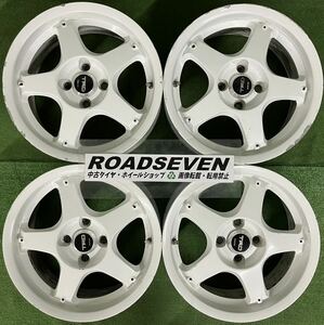 ★RAYS CAL-CHOPPY レイズ キャルチョッピー 15インチ★15×6.5J +35 4H/100 ハブ径:約65mm 4本 中古アルミホイール 歪み 劣化有★送料無料