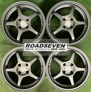 ★ENKEI Racing JS+M エンケイレーシング 15インチ 4穴★15×6.5J +38 4H/100 ハブ径:約75mm 4本セット 中古 アルミホイール★送料無料