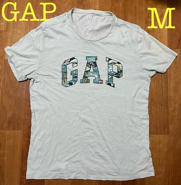 ギャップ GAP Tシャツ 半袖 半袖Tシャツ ビックロコ 綿100% アロハ モスグリーン マリン