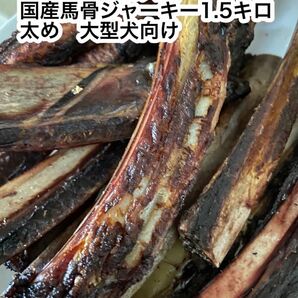 お得　サービス品　国産馬骨ジャーキー太めだけ1500g以上　 大型犬向け