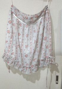 大きいサイズ フラワープリント ふわふわサラサラ スカート 裾フリル 花柄 
