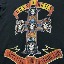 タイトMサイズ！ガンズ・アンド・ローゼズGuns N' Roses 古着半袖Tシャツ 黒 ロックTシャツ バンドTシャツ ブラック プリントTシャツ _画像4