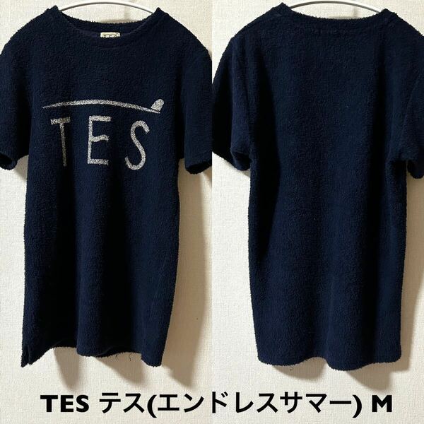 Mサイズ！日本製 TES テス(エンドレスサマー) 古着半袖パイル生地カットソー モコモコT