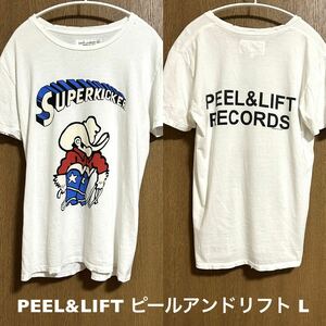 Lサイズ！PEEL&LIFT ピールアンドリフト 古着半袖Tシャツ SUPERKICKER 白 