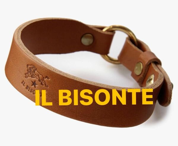 【新品】イルビゾンテ レザーブレスレット IL BISONTE LEATHER BRACELET ブラウン色 Mサイズ