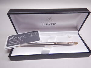 未使用■PARKER パーカー ボールペン ノック式 シルバー×ゴールド■