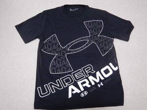 新品同様■UNDER ARMOUR アンダーアーマー メンズ S ロゴ スポーツ 半袖 Tシャツ / トレーニング ブラック黒■②