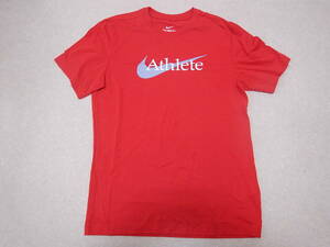 新品同様■ナイキ THE NIKE TEE 半袖Tシャツ Athlete サイズS レッド赤■⑯