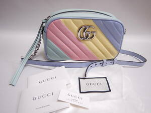 ■GUCCI グッチ GGマーモント キルティング マルチカラー シルバー金具 447632 レディース レザー ショルダーバッグ■