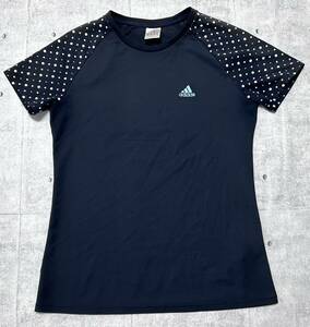 adidas CLIMALITE スリーブ ドット 水玉 ドライ Tシャツ 半袖　　ラグラン アディダス クライマライト スポーツウェア トレーニング 早3799