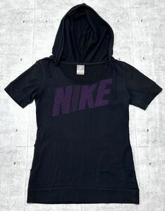 NIKE ビッグロゴ デカロゴ フード付き 半袖 Tシャツ パーカー フーディー　　ナイキ レディース 両サイドポケット付き スポーツ 早3794