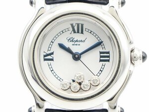 [ Chopard Chopard ] wristwatch 8245 happy sport SS/ leather quartz white face lady's * new arrivals 2216-0