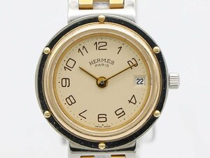 【 エルメス HERMES 】 腕時計 クリッパー CL4.220 GP/SS クォーツ レディース 箱 保 新着 02287-0