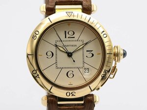 【 カルティエ CARTIER 】 腕時計 81750353 パシャ38 K18/革 自動巻 デイト メンズ 箱 新着 02595-0