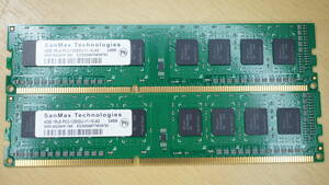 【DDR3-1600・4GB×2枚＝8GBセット・シングルランク】SanMax SMD-4G28HP-16K 4GB 1R×8 PC3-12800U-11-10-A0×2枚