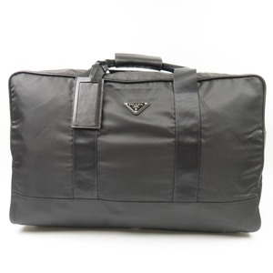 41927*1 иен старт *PRADA Prada как новый прекрасный товар треугольник Logo треугольник Logo путешествие путешествие сумка сумка "Boston bag" нейлон черный 