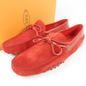 41832*1 jpy start *TOD*S Tod's unused goods driving shoes shoes ribbon Ferrari collaboration 7 26cm other shoes suede red 