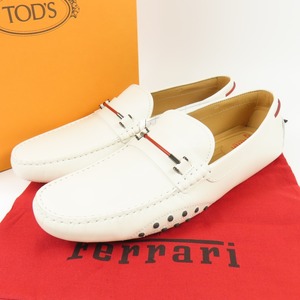 41836*1 jpy start *TOD*S Tod's unused goods driving shoes shoes Ferrari collaboration 10 29cm other shoes leather white 