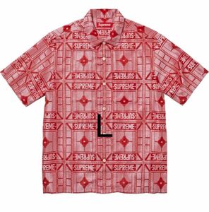 新品未使用品　Supreme Tray Jacquard S/S Shirt RED Lサイズ