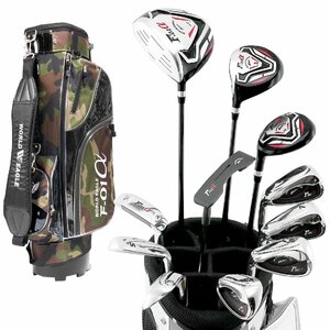 F-01α Cross model men's Golf club set stand bag attaching left profit . for bag : camouflage black color / Flex S[63615]