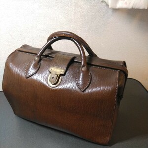  Showa Retro three . leather dokta- bag Boston bag Vintage 