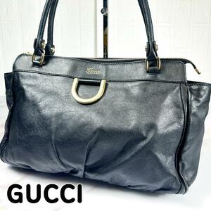 【良品】GUCCI グッチ アビー レザー ハンドバッグ トートバッグ ブラック　189831　002122