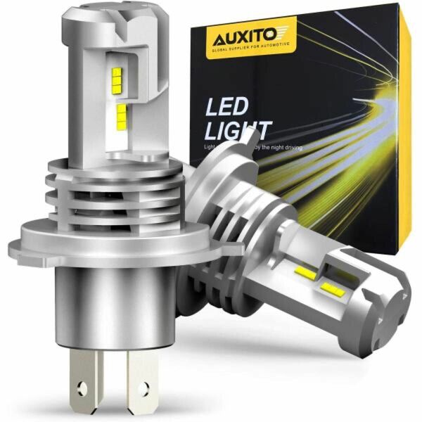 AUXITO H4 Hi/Lo LEDヘッドライト 車用 新基準車検対応 ZES LEDチップ搭載 驚異の純正ハロゲンサイズ登場