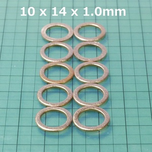  copper washer 10 pieces set M10 (10 x 14 x 1.0mm crush washer )