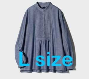 新品未使用　UNIQLO×INES ダンガリーピンタックブラウス