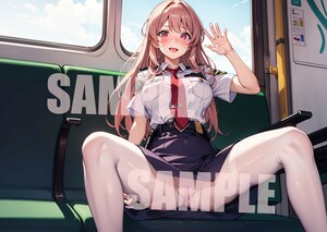 IRSYA82　RAIL　WARS！　小海はるか　同人　ポスター　イラスト　美少女　A4　光沢紙　アニメ　漫画　ジブリ