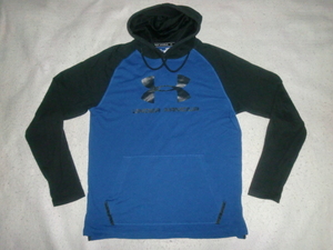 *UNDER ARMOUR pull over fender -ti top M `17 made Under Armor f-ti sweat thin knitted parka blue / navy 