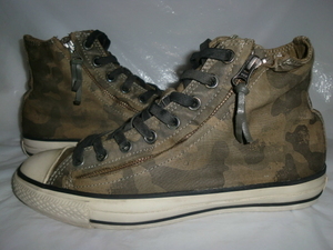 ★CONVERSE×JOHN VARVATOS ALL STAR DUAL ZIP Hi CAMO. `11製コンバース×ジョンヴァルベイトス オールスター デュアルジップ 試着程度