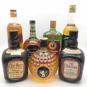 【未開栓/まとめ売り】 ウイスキー 7本セット オールドパー ジョニーウォーカー リザーブ等 700~760ml 40~43% 箱