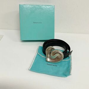 SKT003-60◆Tiffany &Co. ティファニー 1978 レザー シルバー ハートバックル STERLING 925刻印 ベルト 箱・袋ありバックル総重量約44g