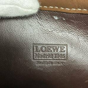 営TK004-60◆ LOEWE／ロエベ アナグラム ベージュ×ブラウン クラッチバッグ セカンドバッグ 袋あり の画像6