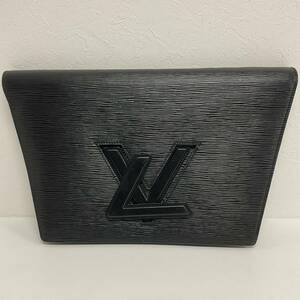 SKT017-80◆ LOUIS VUITTON ／ルイヴィトン エピ トラペーズ ブラック クラッチバッグ セカンドバッグ 【横底27cm・横上37cm・縦22.5cm】