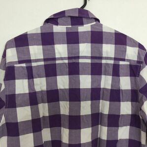 ●営HS277-60 Supreme シュプリーム チェック ネルシャツ サイズ M パープル Flannel shirt 長袖の画像5