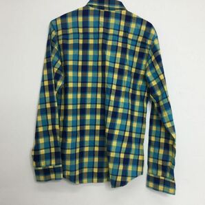 ●営HS275-60  Supreme シュプリーム チェック ネルシャツ サイズ S ブルー×イエロー Flannel shirt 長袖の画像4