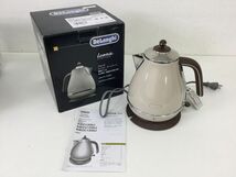 ●営HS294-80　DeLonghi デロンギ アイコナ ヴィンテージ コレクション 電気ケトル 1.0L KBOV1200J-BG ドルチェベージュ ポット レトロ_画像1