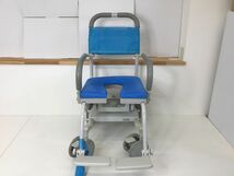 ●営HS299-200B Uchie ウチエ 折りたたみ 入浴 介護用 車椅子　ブルー 介護用品_画像1