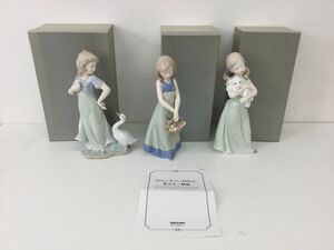 ●営SR229-120　 銀座 トップアート 夢みる三姉妹 陶器人形 フィギュリン 3点セット
