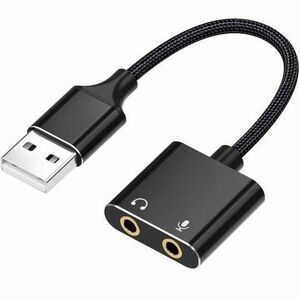 USB 3.5mm オーディオ 変換アダプタ 外付け サウンドカード USBオーディオジャックアダプター