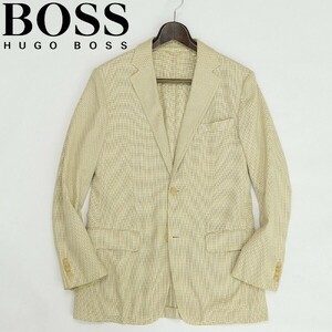 ◆HUGO BOSS SELECTION ヒューゴボス セレクション シルク＆リネン混 2釦 ジャケット ベージュ 48