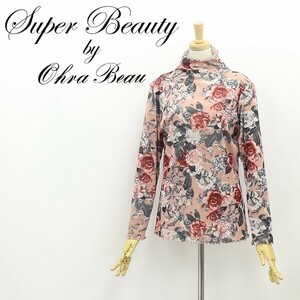 ◆Super Beauty スーパービューティー 花柄 パワーネット ハイネック トップス 44