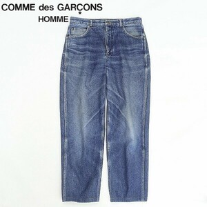 ◆COMME des GARCONS HOMME コムデギャルソン オム レザーパッチ デニム パンツ ジーンズ インディゴブルー X