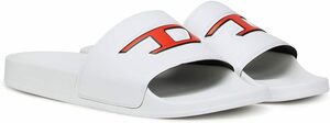 * new goods unused /DIESEL/ price 8800 jpy * tag. box attaching diesel men's DIESEL oval ti- Logo sandals white 44