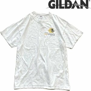 1点物◆ギルダンGILDAN白TプリントTシャツ古着メンズL/XLレディースOKアメカジ90sストリート/スポーツブランド/ワンポイントイベント372676