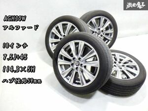 ●即納 綺麗 トヨタ 純正 AGH30W 30系 アルファード 後期 18インチ 7.5J ＋45 5穴 PCD114.3 ハイグロス ホイール 4本 タイヤ付き