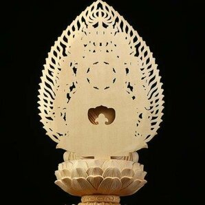 極上品/綺麗 総檜材 仏教工芸品 木彫仏教 精密彫刻 仏師で仕上げ品 大日如来座像の画像3